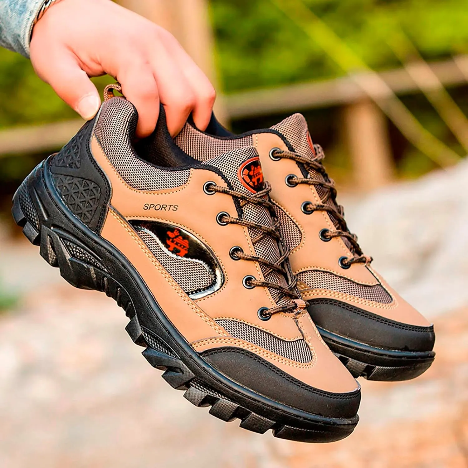 Men’s Hiking Shoes Outdoor Walking Shoes Breathable Trekking Trails Shoes Low Top Sneakers Lightweight Walking Shoes
