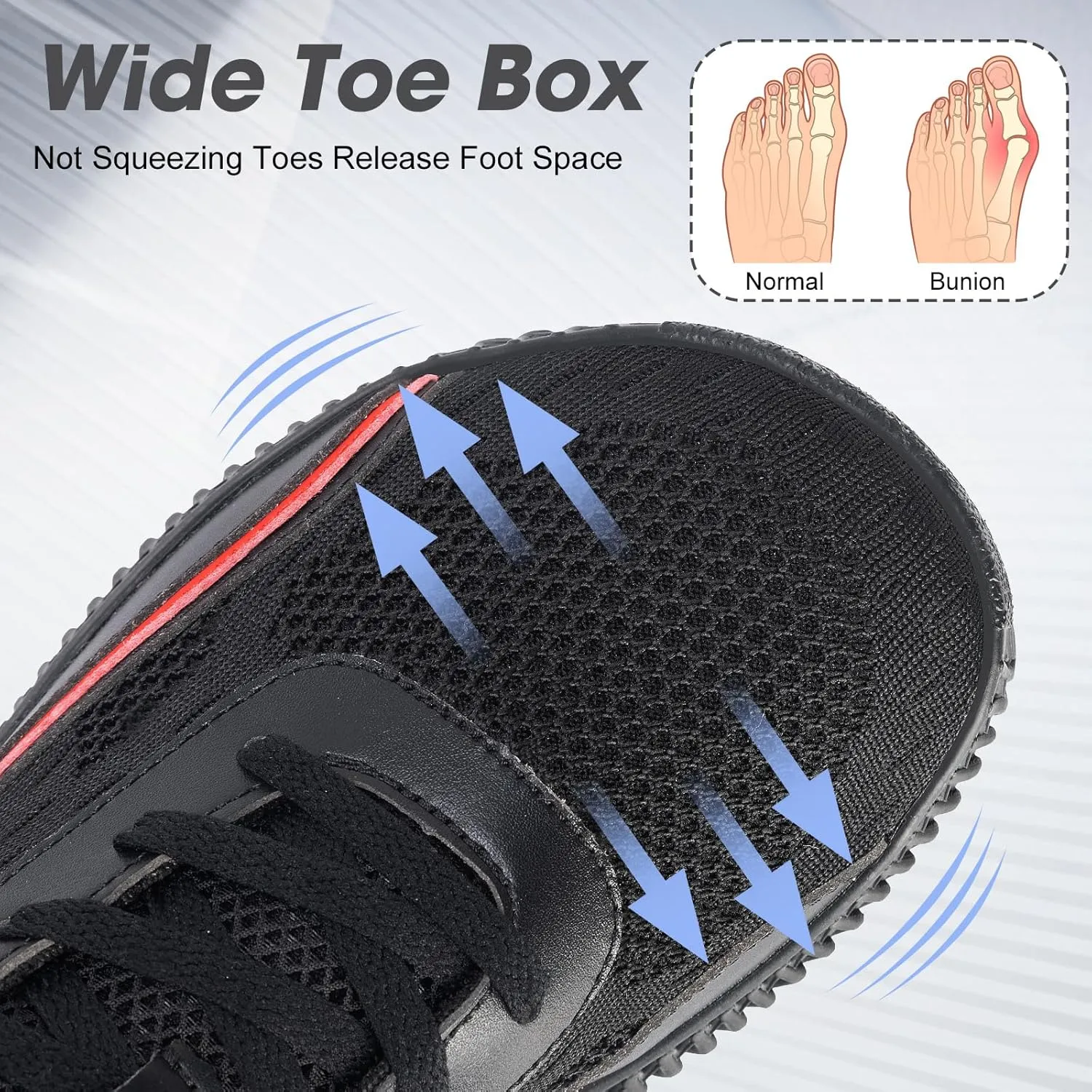 Men's Wide Width Sneakers, Extra Wide Toe Box, Minimalist Barefoot Trail-Running Gym Cross Trainer Shoes, White, Wide