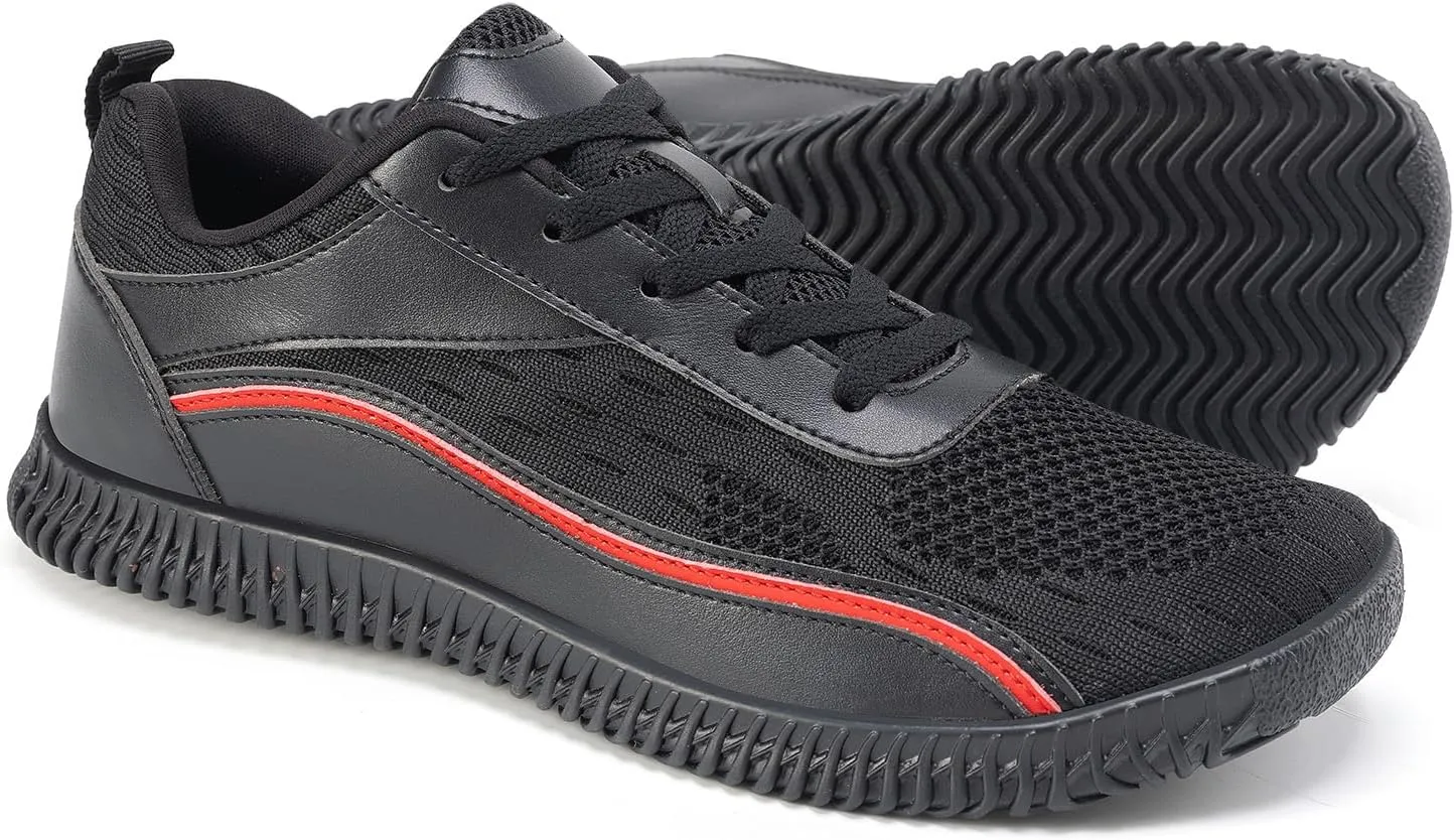 Men's Wide Width Sneakers, Extra Wide Toe Box, Minimalist Barefoot Trail-Running Gym Cross Trainer Shoes, White, Wide