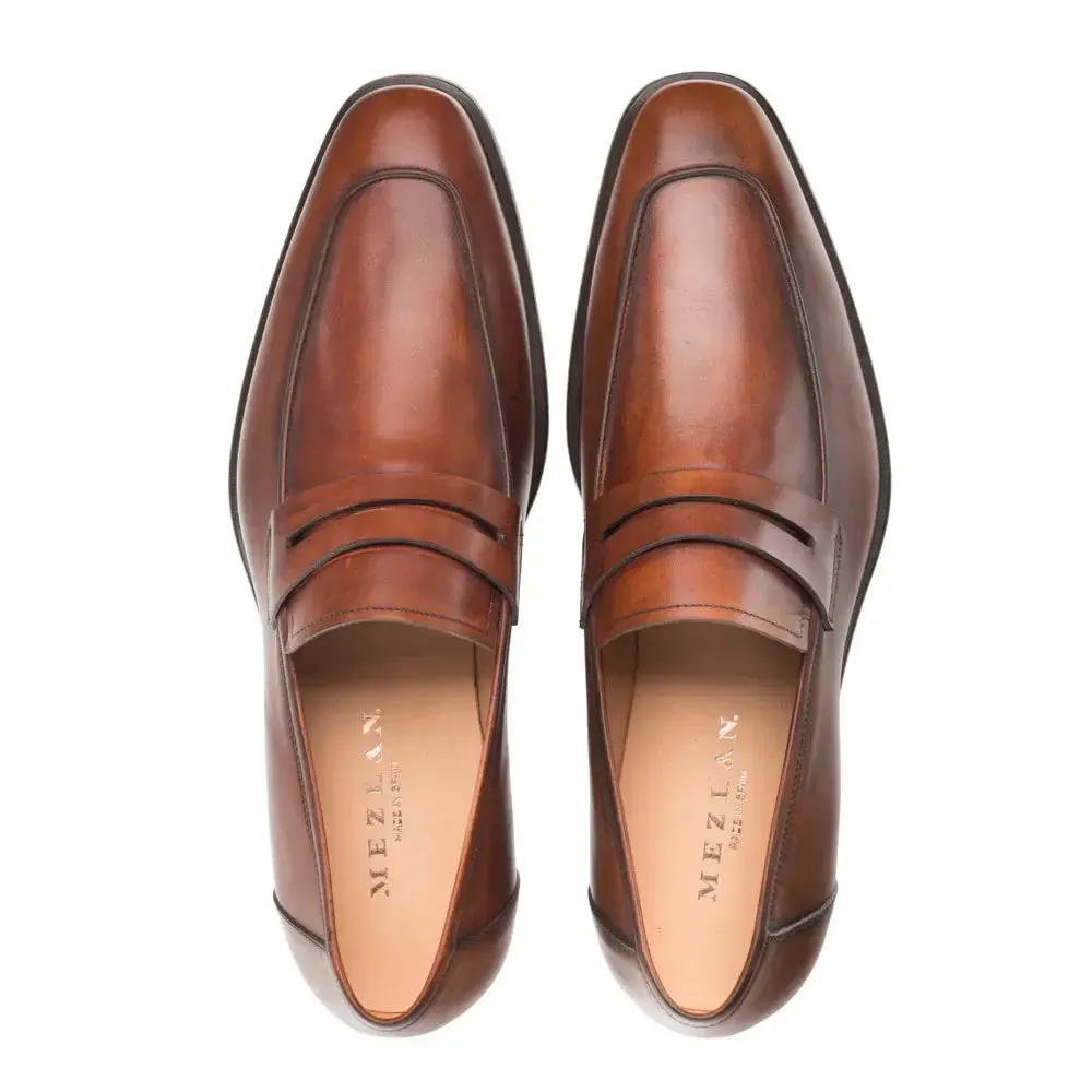 Mezlan Calfskin E20243 Cognac Genuine Penny Loafers