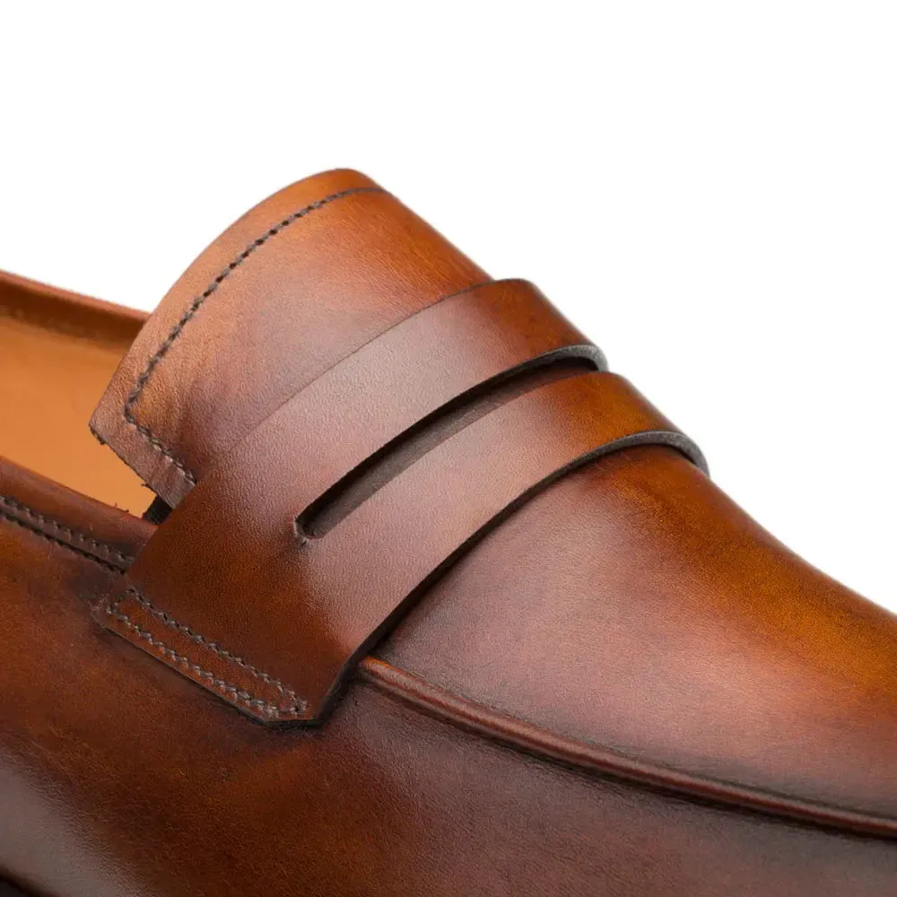 Mezlan Calfskin E20243 Cognac Genuine Penny Loafers