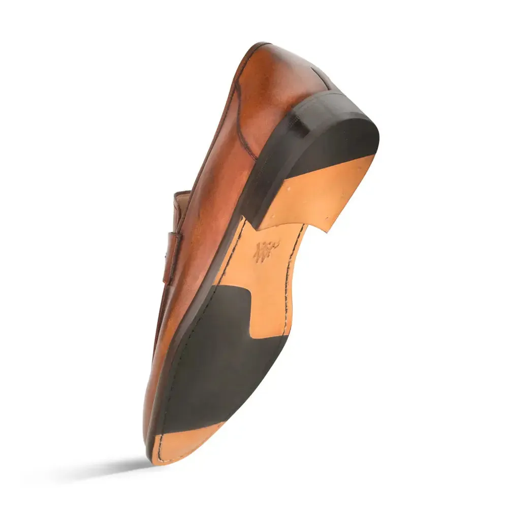 Mezlan Calfskin E20243 Cognac Genuine Penny Loafers