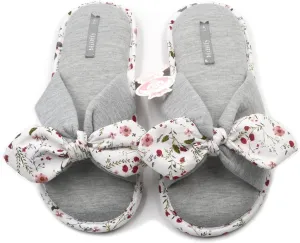 Millffy Summer Sweet Ladies Girl Slides Knot Stripe Indoor Bowknot Bedroom Floral Flowers Cotton Slippers