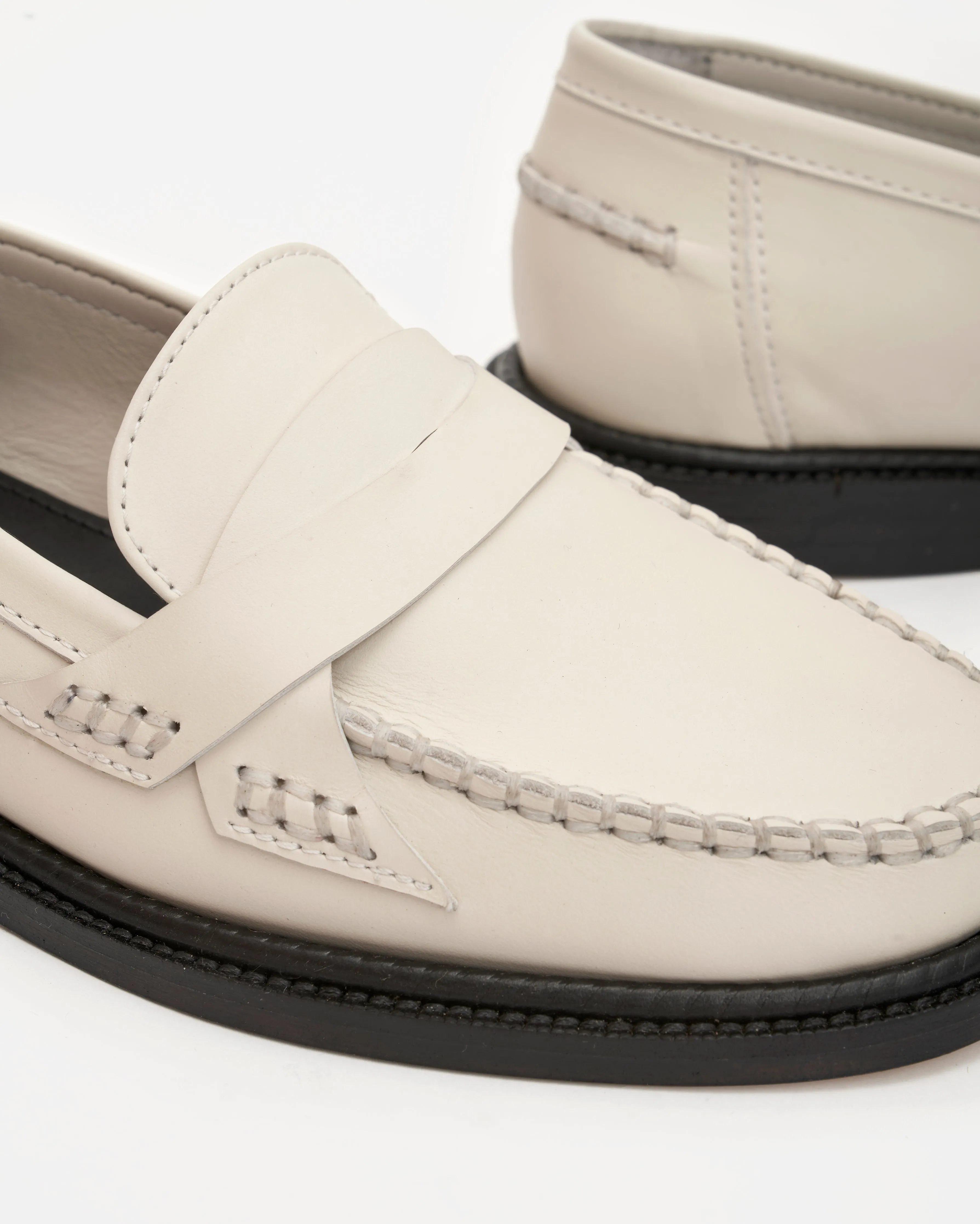 Mona Loafer, Cream Leather