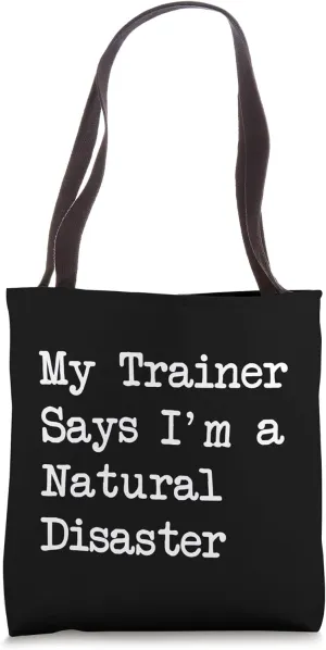 Natural Disaster at the Gym – Humorous Fitness Tote Bag