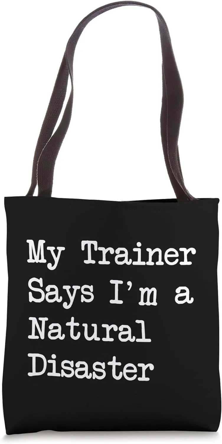 Natural Disaster at the Gym – Humorous Fitness Tote Bag