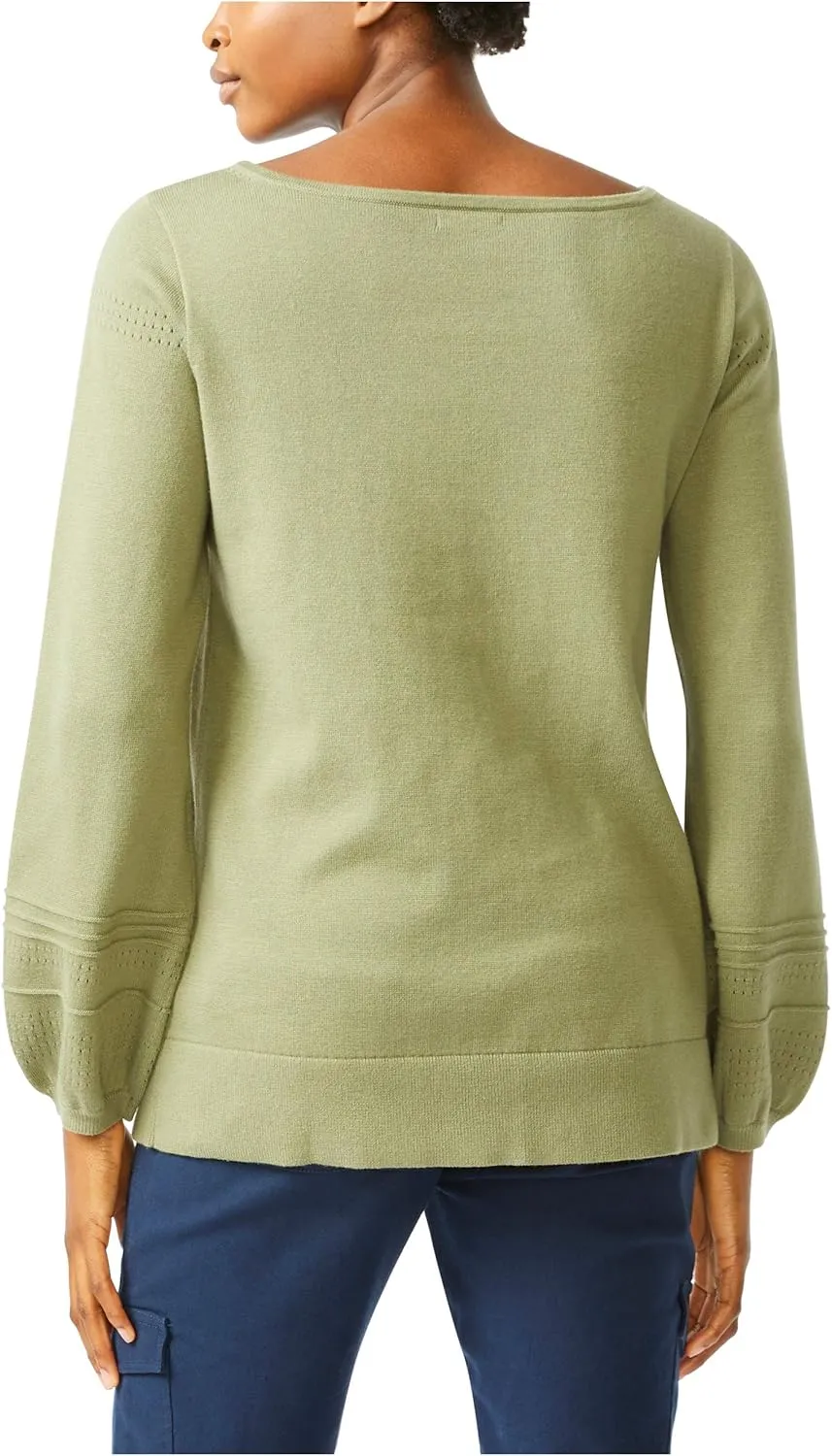 Nautica Women's Classic Soft Cotton Boat Neck Sweater