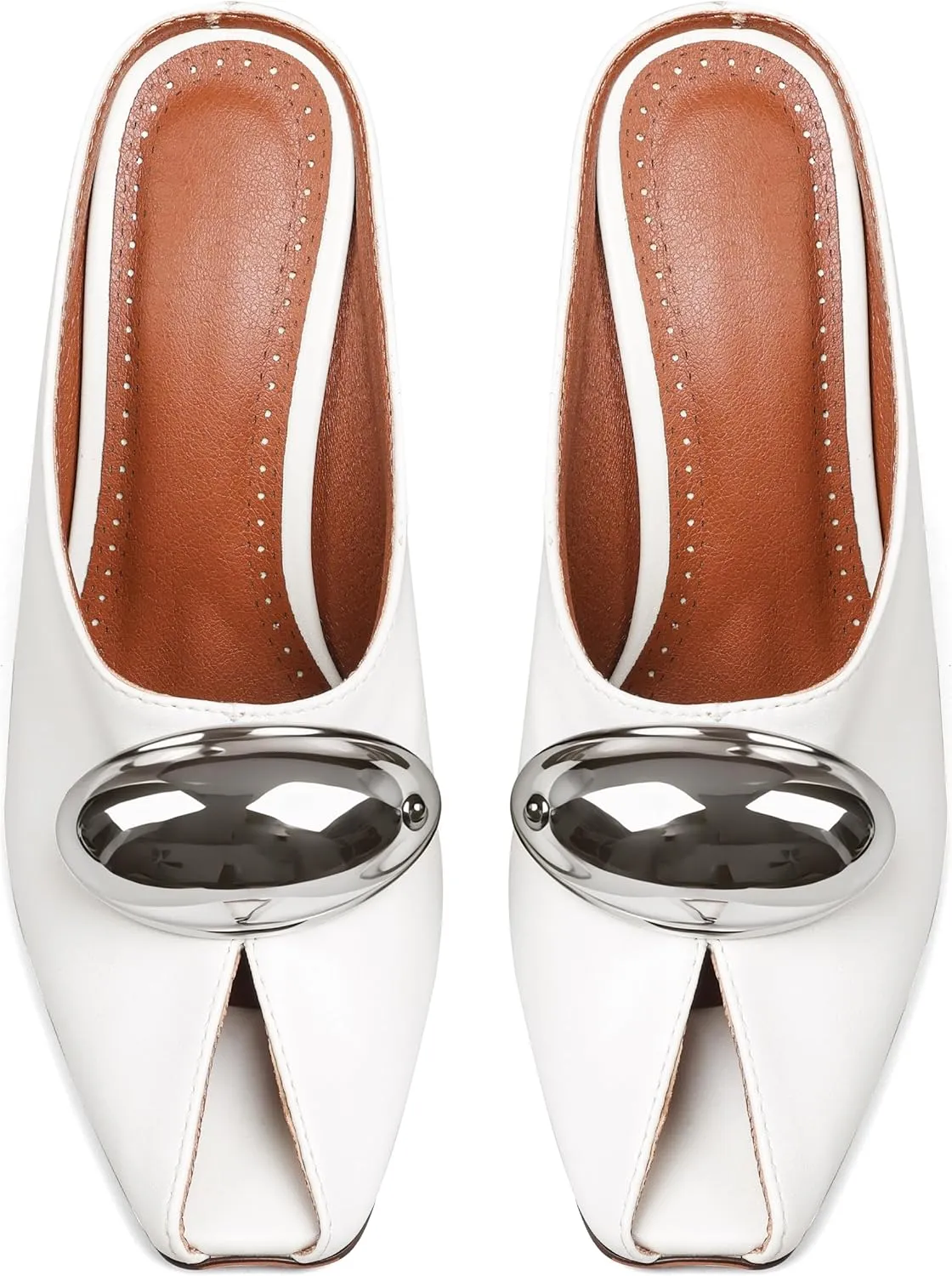 Oiamenne Stiletto Heels for Women Peep Toe Heeled Mules Sandals Pointed Toe Pumps High Heeled Sandals for Women Comfortable Casual Wedding Office Dating Dress Shoes