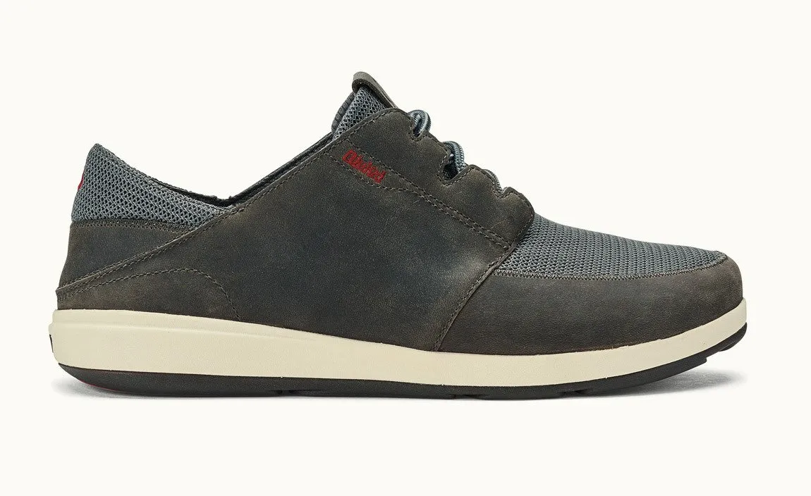 Olukai Charcoal Makia Lace Mens Comfort shoes 10362-2626