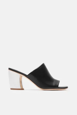Open Back Heeled Mule - Black