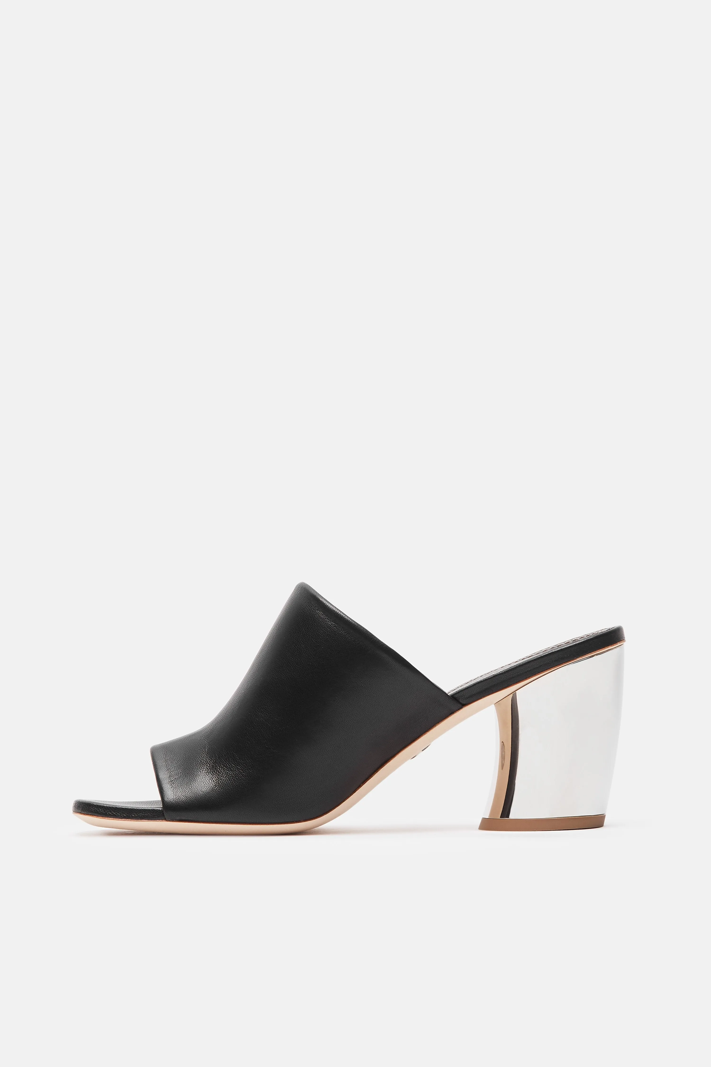 Open Back Heeled Mule - Black