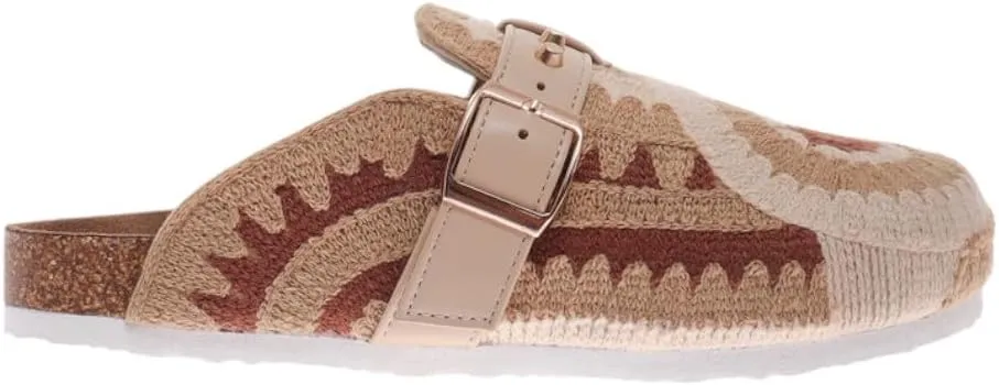 OUTWOODS Women Closed Toe Mules Slip-On Buckle Clog with Cork Footbed Slide Shoes