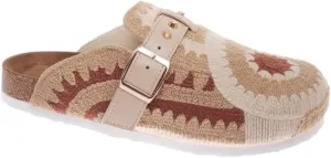 OUTWOODS Women Closed Toe Mules Slip-On Buckle Clog with Cork Footbed Slide Shoes