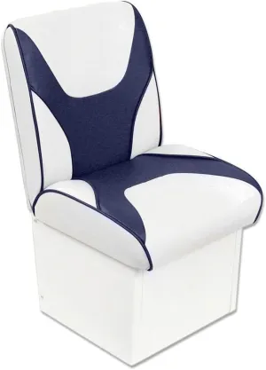 Overton’s Deluxe Jump Boat Seat – High-Impact Plastic Frame, UV-Protected Marine Vinyl, Storage Under Seat, with 8" Base