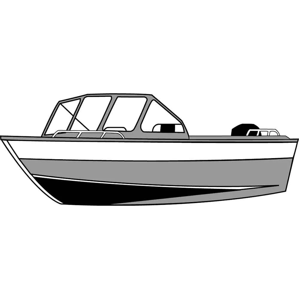 Performance Poly-Guard Styled-to-Fit Boat Cover f/17.5' Aluminum Boats w/High Forward Mounted Windshield - Grey