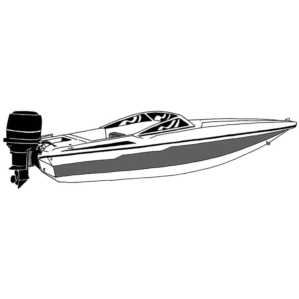 Performance Poly-Guard Styled-to-Fit Boat Cover f/17.5' Ski Boats w/Low Profile Windshield - Grey