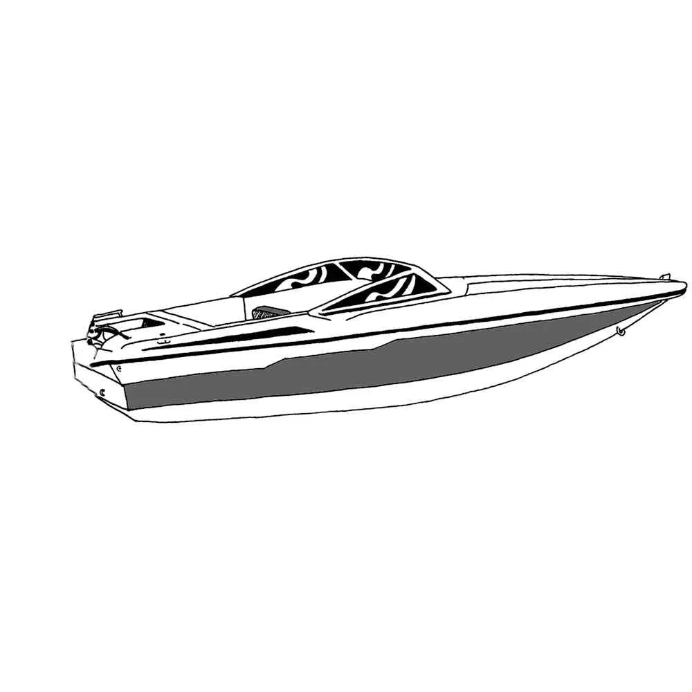 Performance Poly-Guard Styled-to-Fit Boat Cover f/19.5' Sterndrive Ski Boats w/Low Profile Windshield - Grey