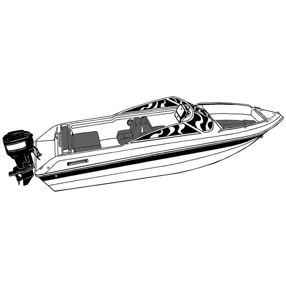 Performance Poly-Guard Styled-to-Fit Boat Cover f/20.5' V-Hull Runabout Boats w/Windshield & Hand/Bow Rails - Grey