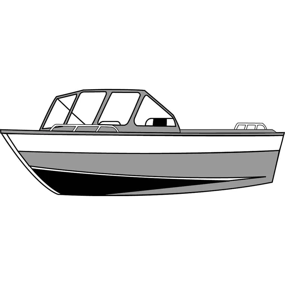 Performance Poly-Guard Styled-to-Fit Boat Cover f/21.5' Sterndrive Aluminum Boats w/High Forward Mounted Windshield - Grey