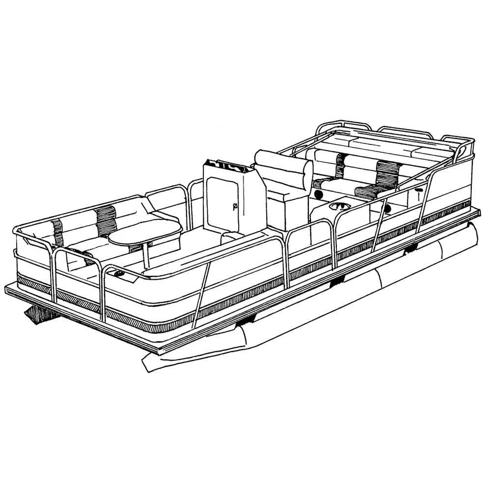 Performance Poly-Guard Styled-to-Fit Boat Cover f/24.5' Pontoons w/Bimini Top & Rails - Grey