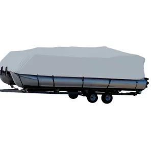 Performance Poly-Guard Styled-to-Fit Boat Cover f/24.5' Pontoons w/Bimini Top & Rails - Grey