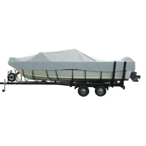 Performance Poly-Guard Wide Series Styled-to-Fit Boat Cover f/17.5' Aluminum V-Hull Boats w/Walk-Thru Windshield - Grey