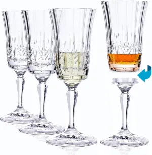 Plastic Wine Glasses with Twist Off Stem- 10 oz 'Brighton' Detachable Stemmed Wine Glass - BPA-Free Plastic Cocktail Glasses - Wind Resistant Outdoor Glasses - Set of 4