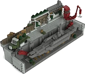 POCO DIVO U-96 Boot German Submarine U-Boat Uboot in Bunker WWII Collection Standard Block Toy Building Brick Set, 685 pcs
