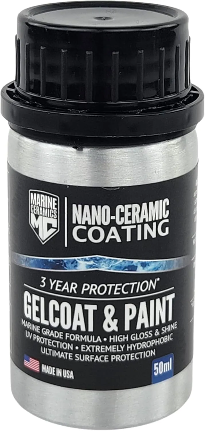 Professional Gelcoat & Paint Ceramic Coating (50ml) / 3-Year Superior Protection / 2-3x Thicker & More Durable / 1 Coat Application, Quick & Easy/High Gloss, UV & Salt Defense
