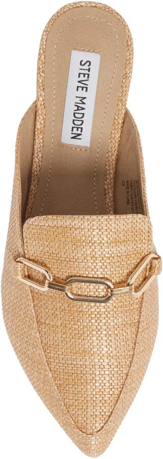 Raffia Madden Steve Toe Faraway Pointed Detailed Slip Mule On Client-focused service Chain Door-to-door
