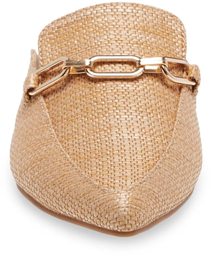 Raffia Madden Steve Toe Faraway Pointed Detailed Slip Mule On Client-focused service Chain Door-to-door