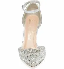 Reliable customer support Strap Embellished Rose Dress SILVER d'Orsay Pumps Crystal Lorraine Lauren Season clearance Ankle