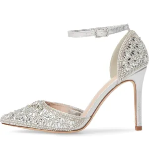 Reliable customer support Strap Embellished Rose Dress SILVER d'Orsay Pumps Crystal Lorraine Lauren Season clearance Ankle