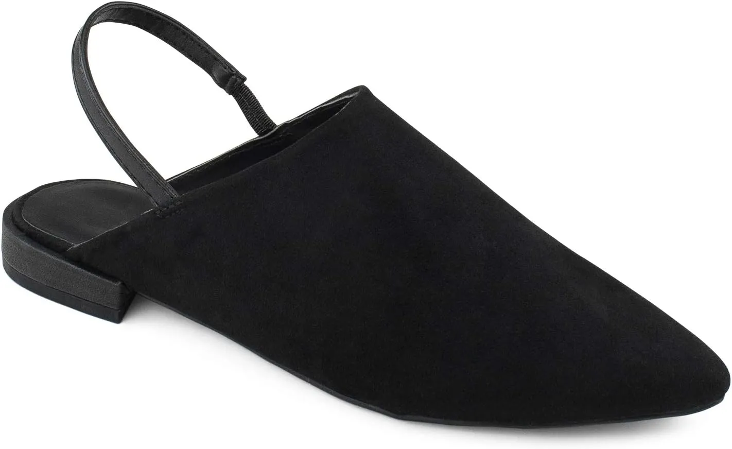 RF ROOM OF FASHION Women's Pointed Toe Slingback Mule Slide in Flats (Black-D1, Size 6.5)