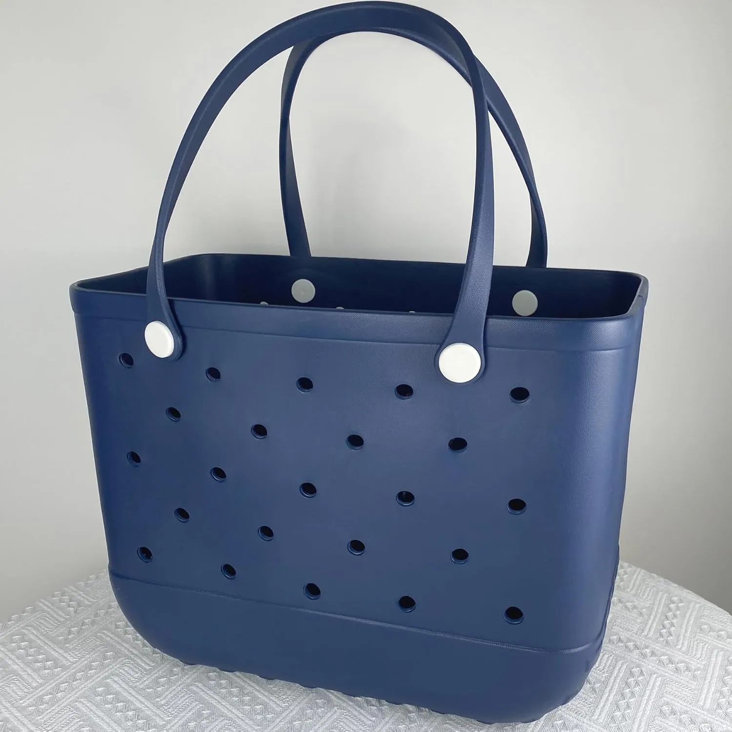 Rubber Beach Bag Waterproof Washable Tip-Proof Durable Tote Bag for Beach Pool Sports Modern Versatile Rubber Tote