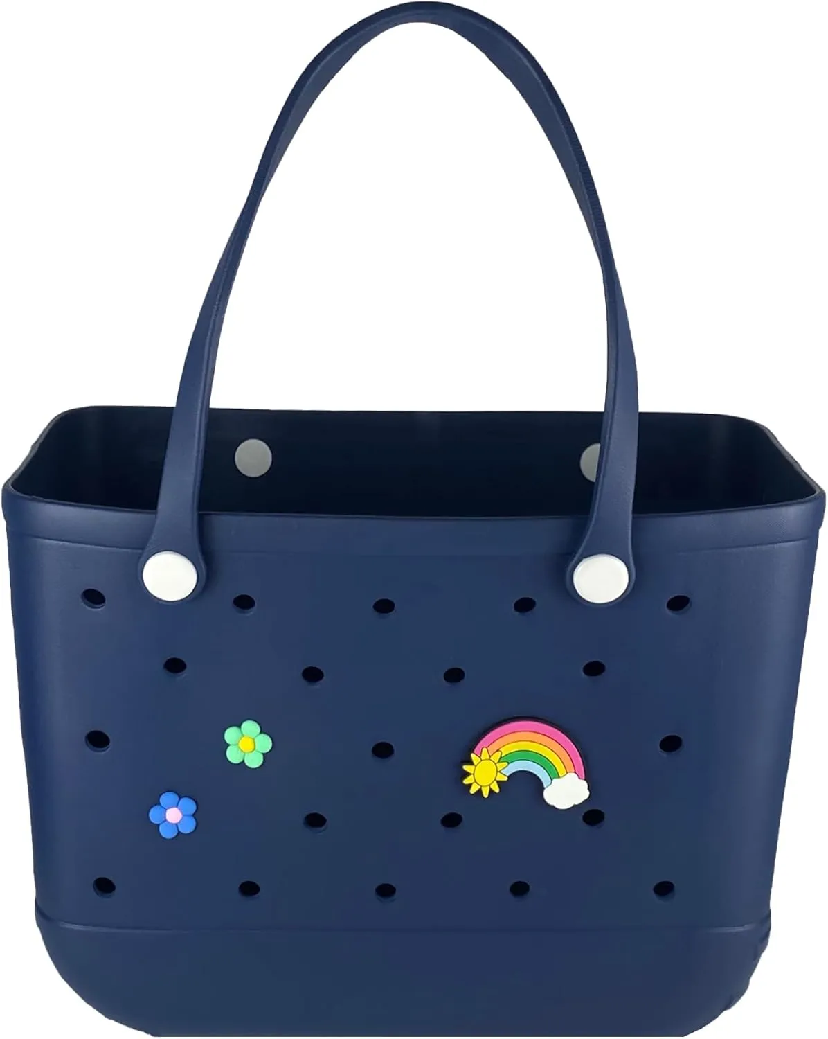 Rubber Beach Bag Waterproof Washable Tip-Proof Durable Tote Bag for Beach Pool Sports Modern Versatile Rubber Tote
