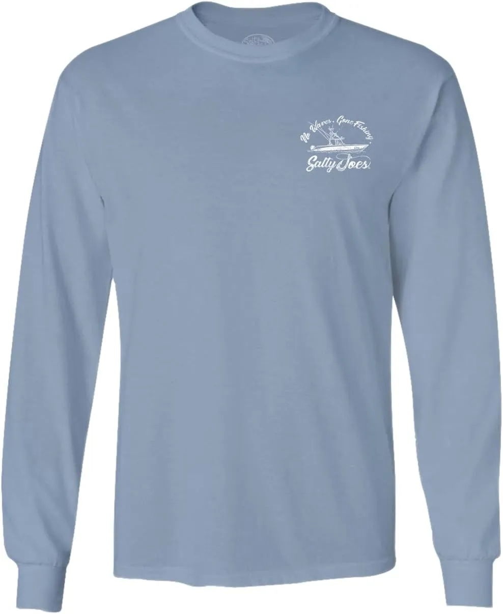 SALTY JOES Men's Fishing Boat Logo Heavy Long Sleeve Tees