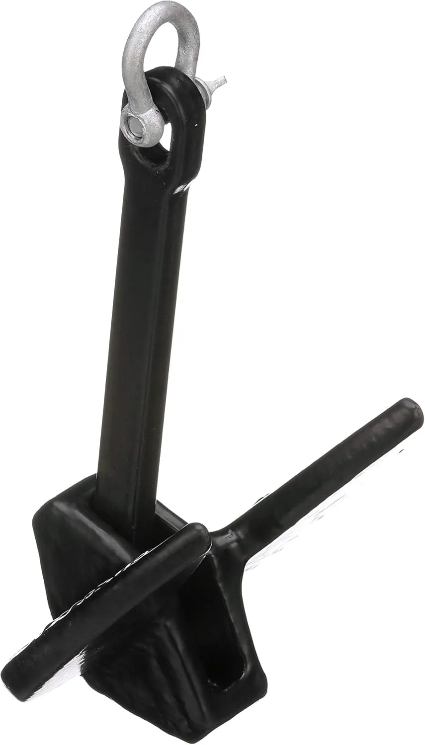 Seachoice Navy Anchor – Cast Iron – Use In Gravel, Stone and Shale Bottoms – Aluminum-Plated – Multiple Sizes