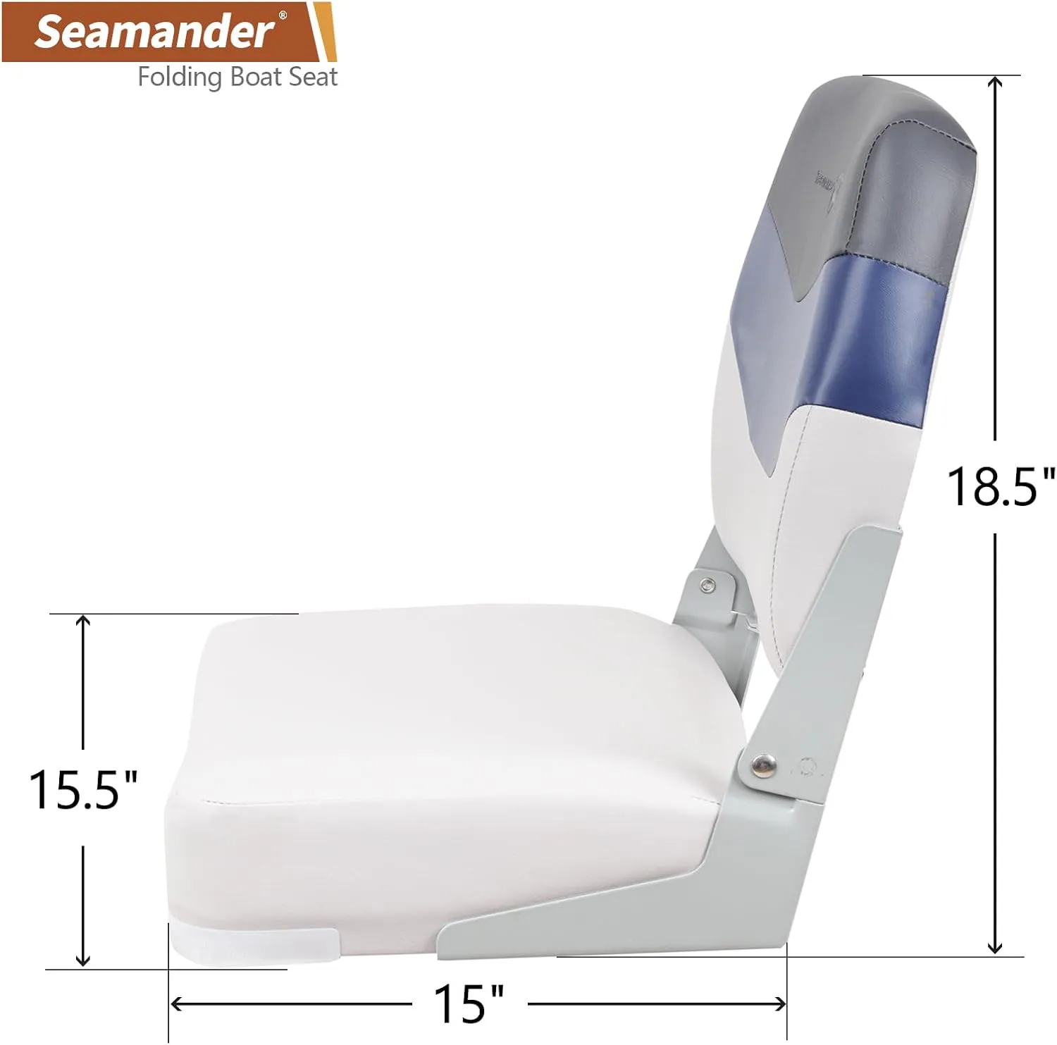Seamander Low Back Boat Seats, Folding Boat Seats With Stainless Steel Screws,Aluminum Hinges&Padded,Fishing Boat Seat, Multiple Color Options