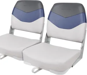 Seamander Low Back Boat Seats, Folding Boat Seats With Stainless Steel Screws,Aluminum Hinges&Padded,Fishing Boat Seat, Multiple Color Options