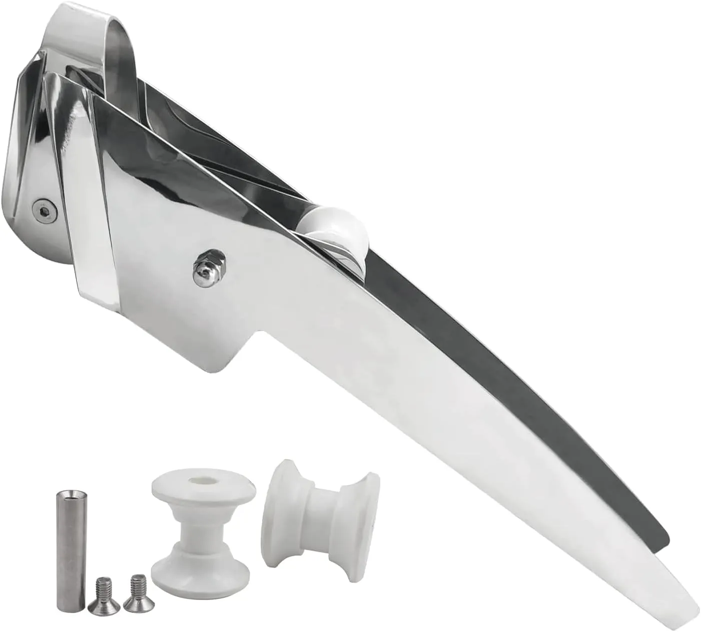 SHENGHUISS 316 Stainless Steel Hinged Self Launching Bow Anchor Roller with pivoting Dual-Roller Anchor Pivoting Head Bow Rollers for Boats