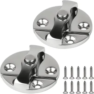 SHENGHUISS Boat Door Latch 316 Stainless Steel Rotate Latch Lock Round Turn Button Catch Marine Grade for Boat Yacht Door Cabinet Hatchway