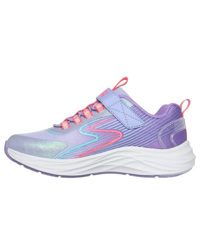 Skechers Girls Purple Glitter Mesh Slip On Trainer Go Run Accelerate - 303920L