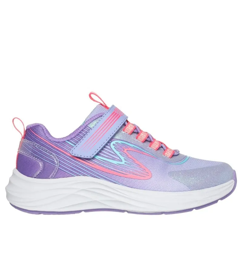 Skechers Girls Purple Glitter Mesh Slip On Trainer Go Run Accelerate - 303920L