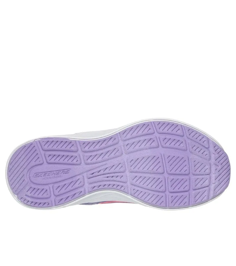 Skechers Girls Purple Glitter Mesh Slip On Trainer Go Run Accelerate - 303920L