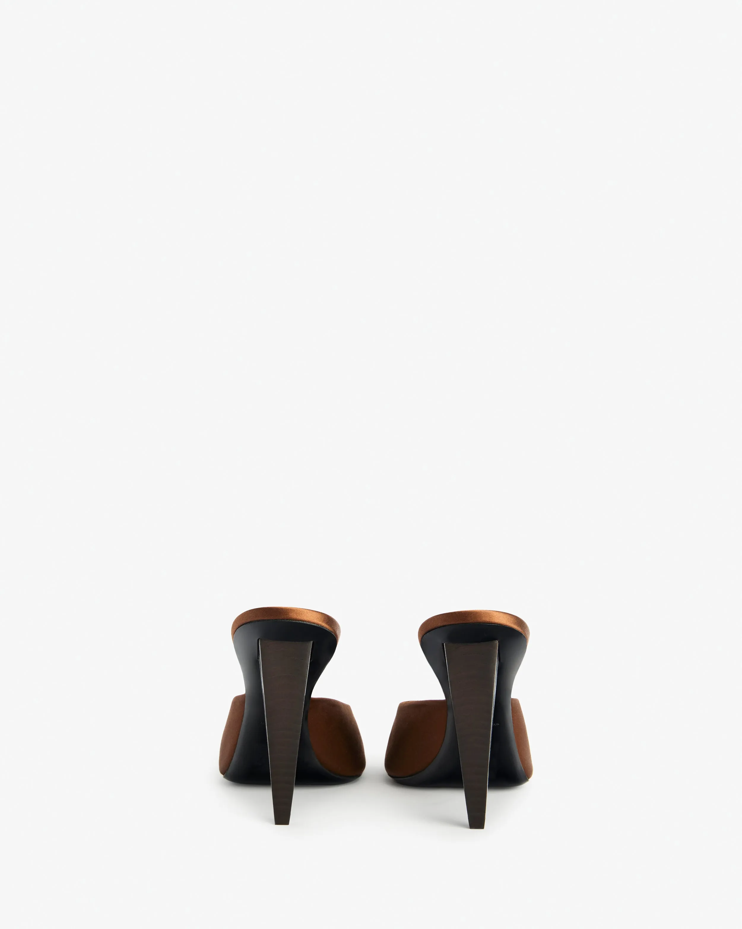 Sky Mule in Brown Silk Satin