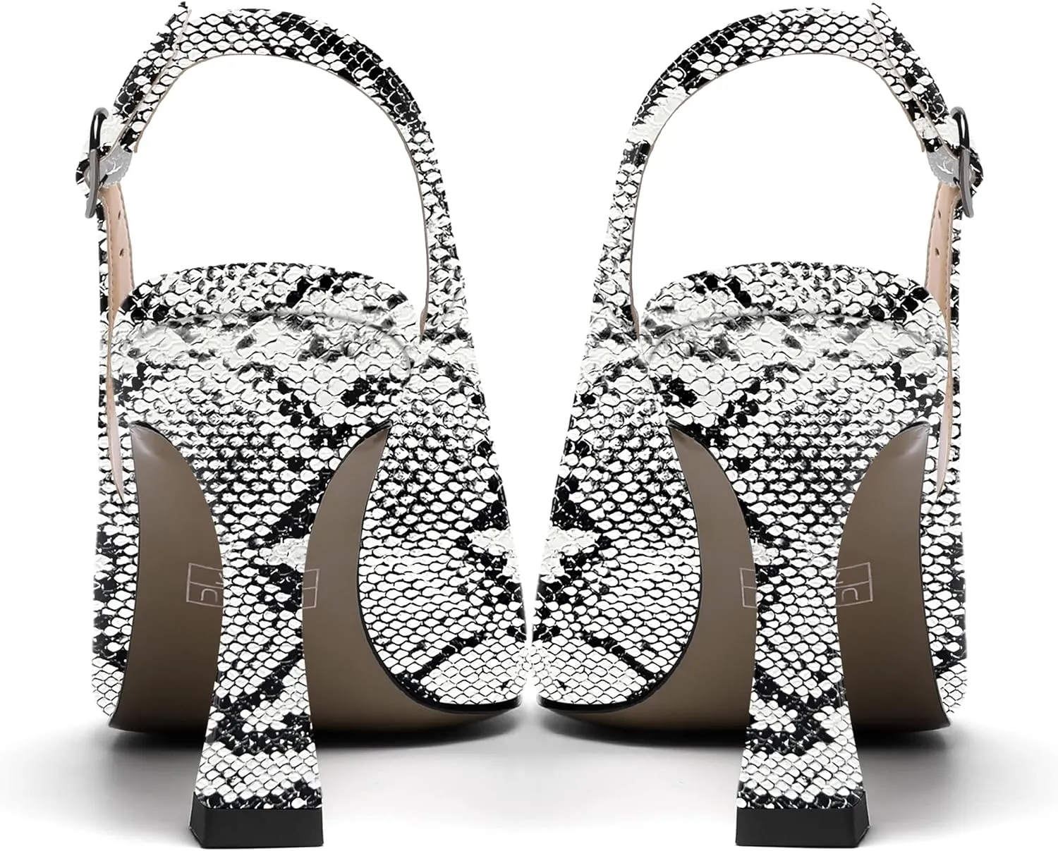 SKYSTERRY Womens Buckle Solid Wedding Peep Toe Patent Cute Slingback Spool High Heel Pumps Shoes 3.3 Inch