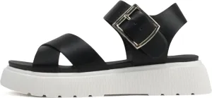 Soda “Carter” ~ Women Open Round Toe Crisscross Upper Lug Sole Platform Sandal with Adjustable Ankle Strap