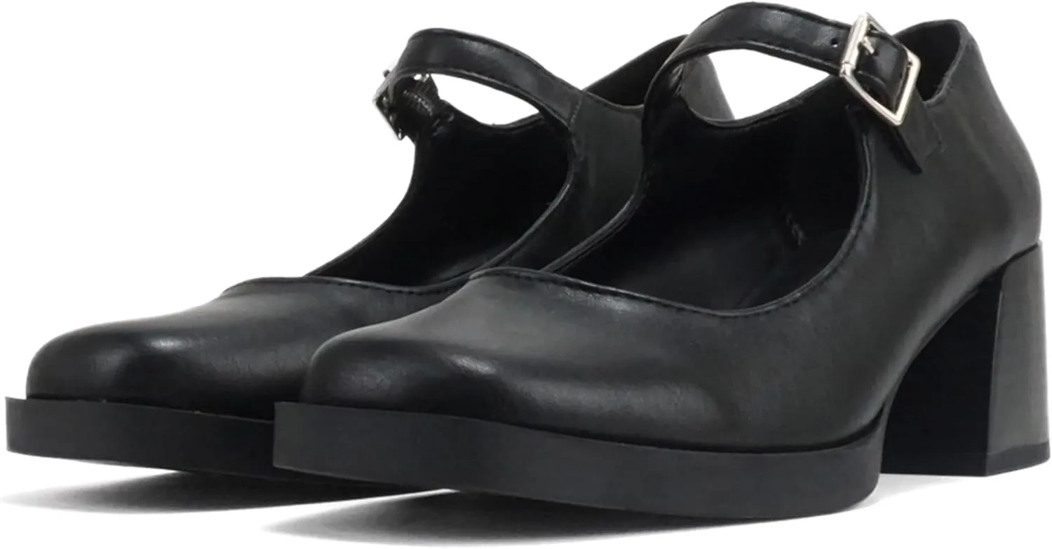 Soda Lance ~ Women Fashion Classic Mary Jane Pump Rounded Square Toe Low Block Heel Shoe