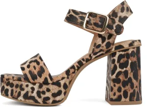 Soda “MACEY” ~ Women Open Square Toe Single Band High Heel Platform Dress Sandal with Adjustable Ankle Strap